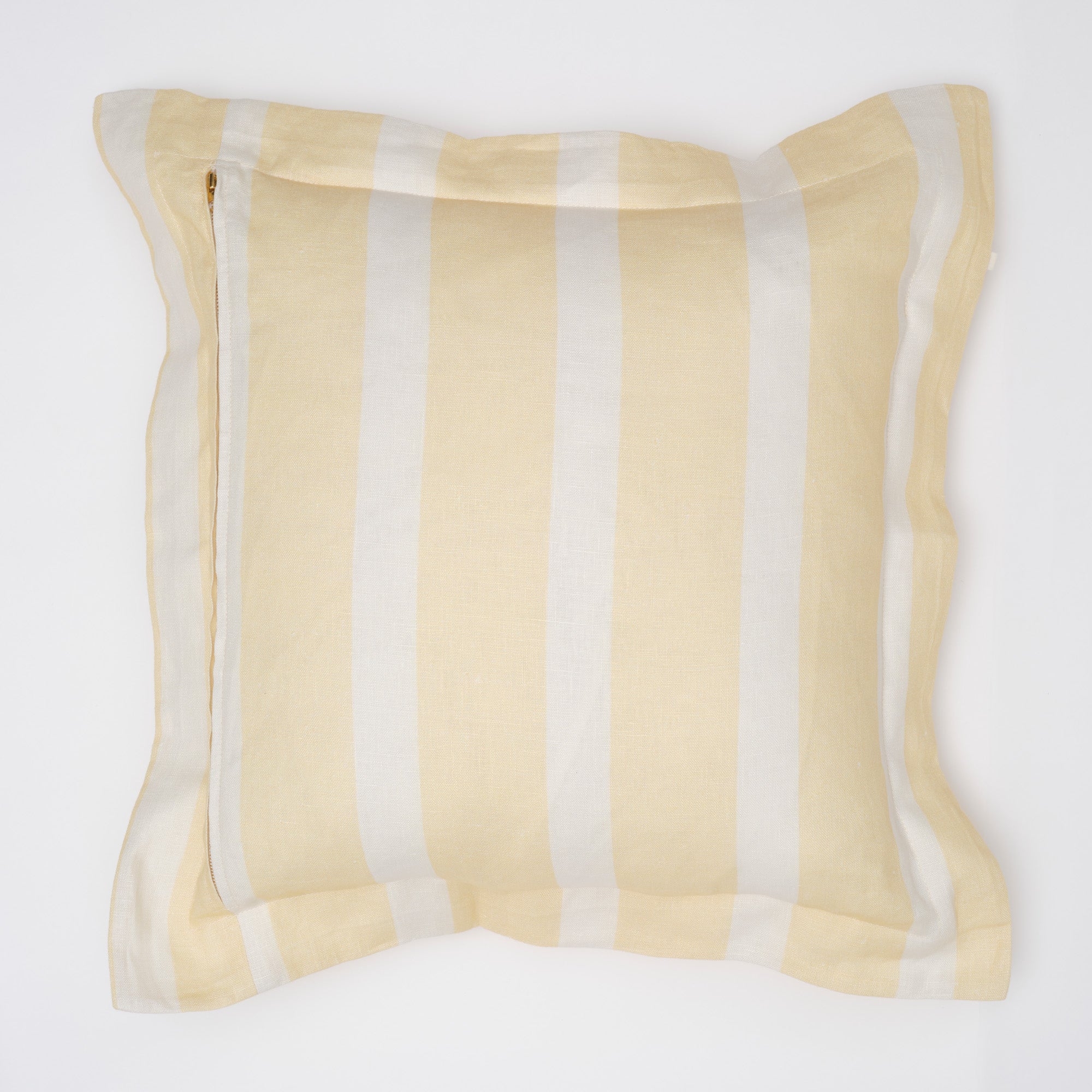 Classic Stripe Cushion — Lemon