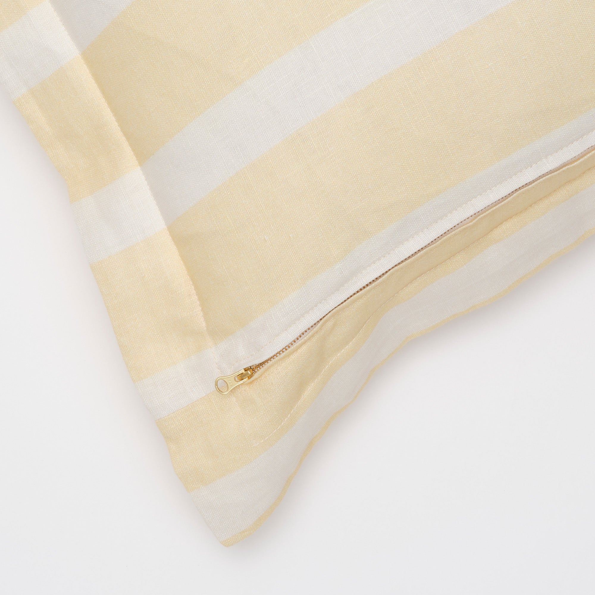 Classic Stripe Cushion — Lemon