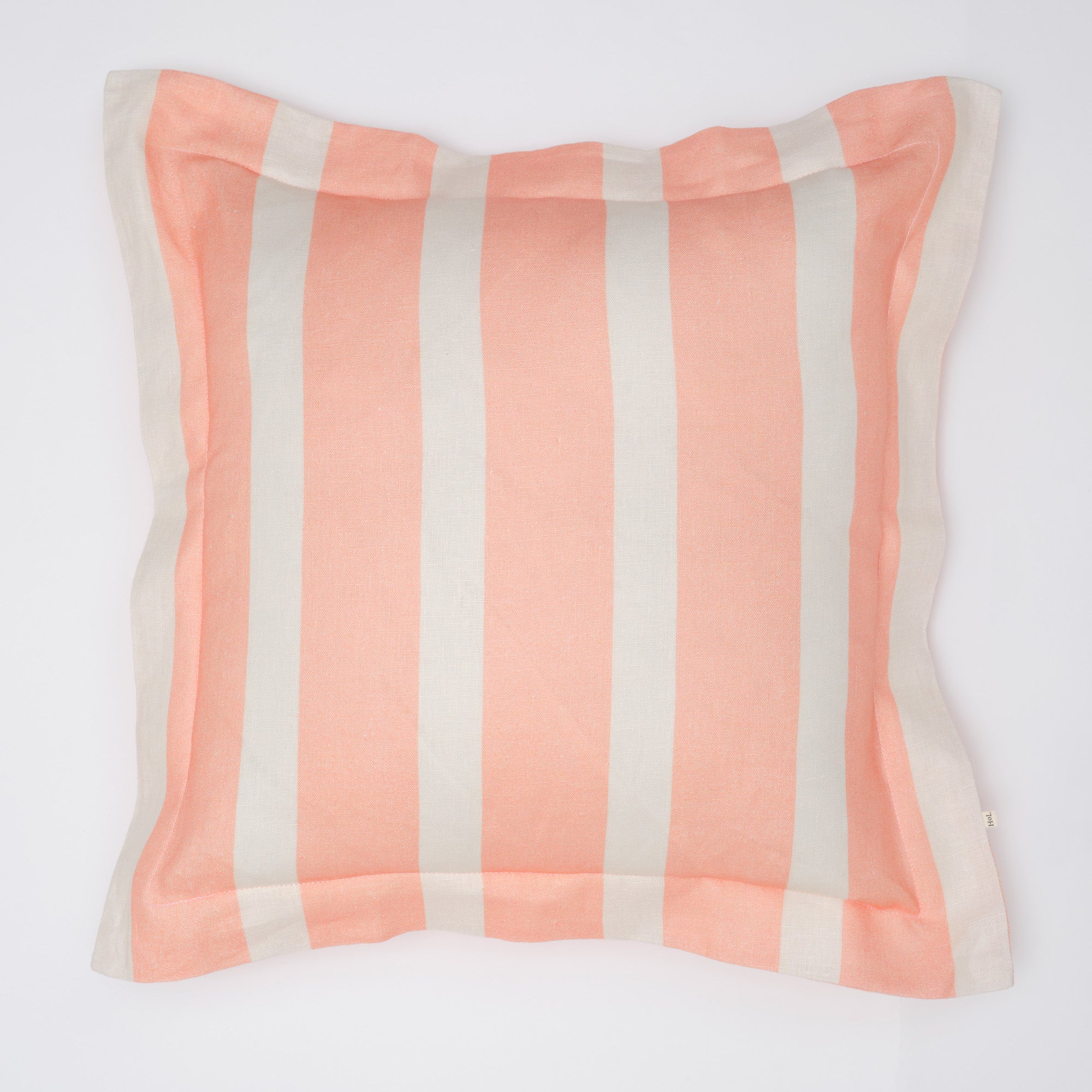 Classic Stripe Cushion — Coral