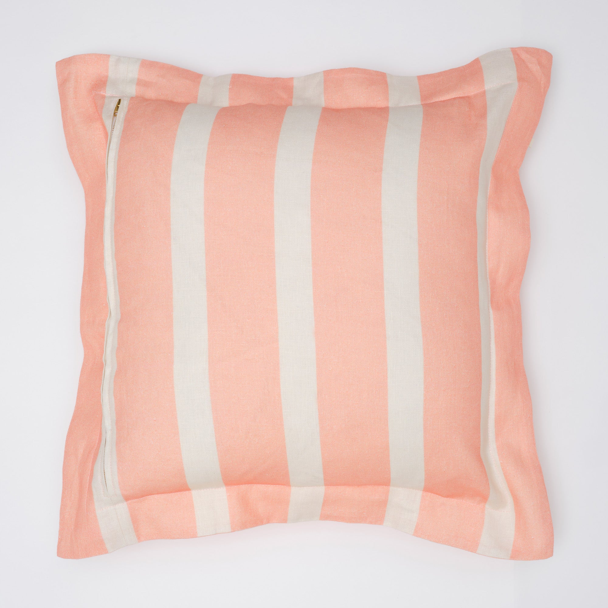 Classic Stripe Cushion — Coral