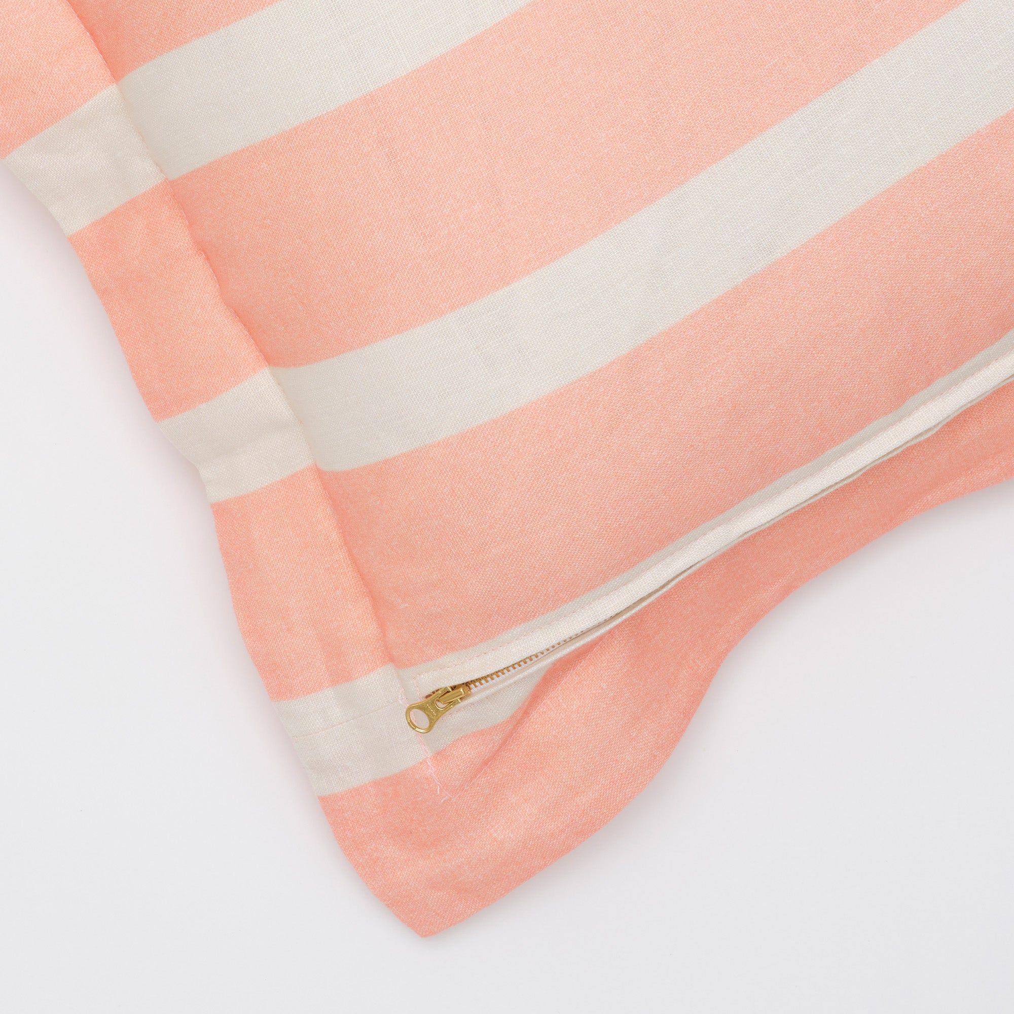 Classic Stripe Cushion — Coral