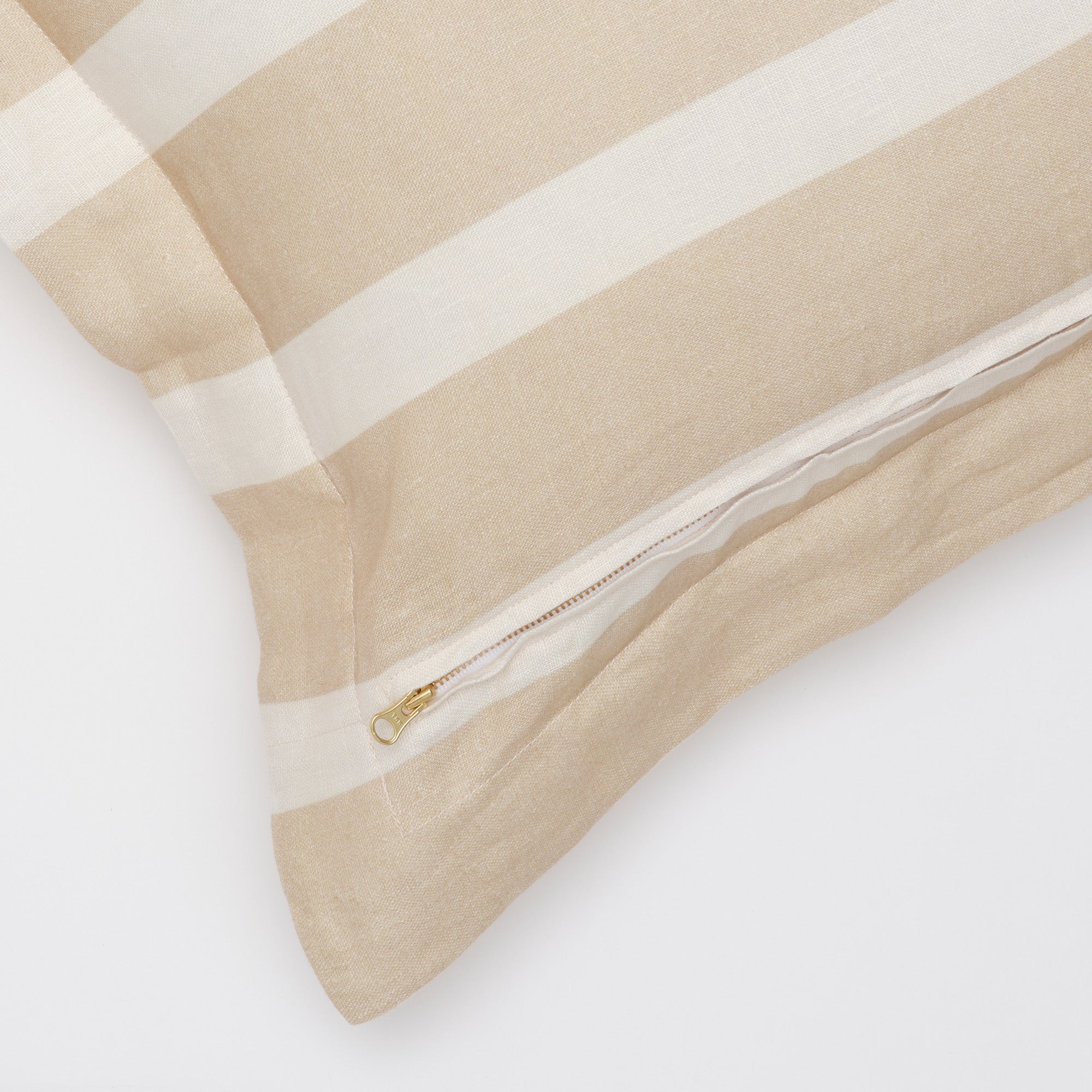 Classic Stripe Cushion — Biscuit