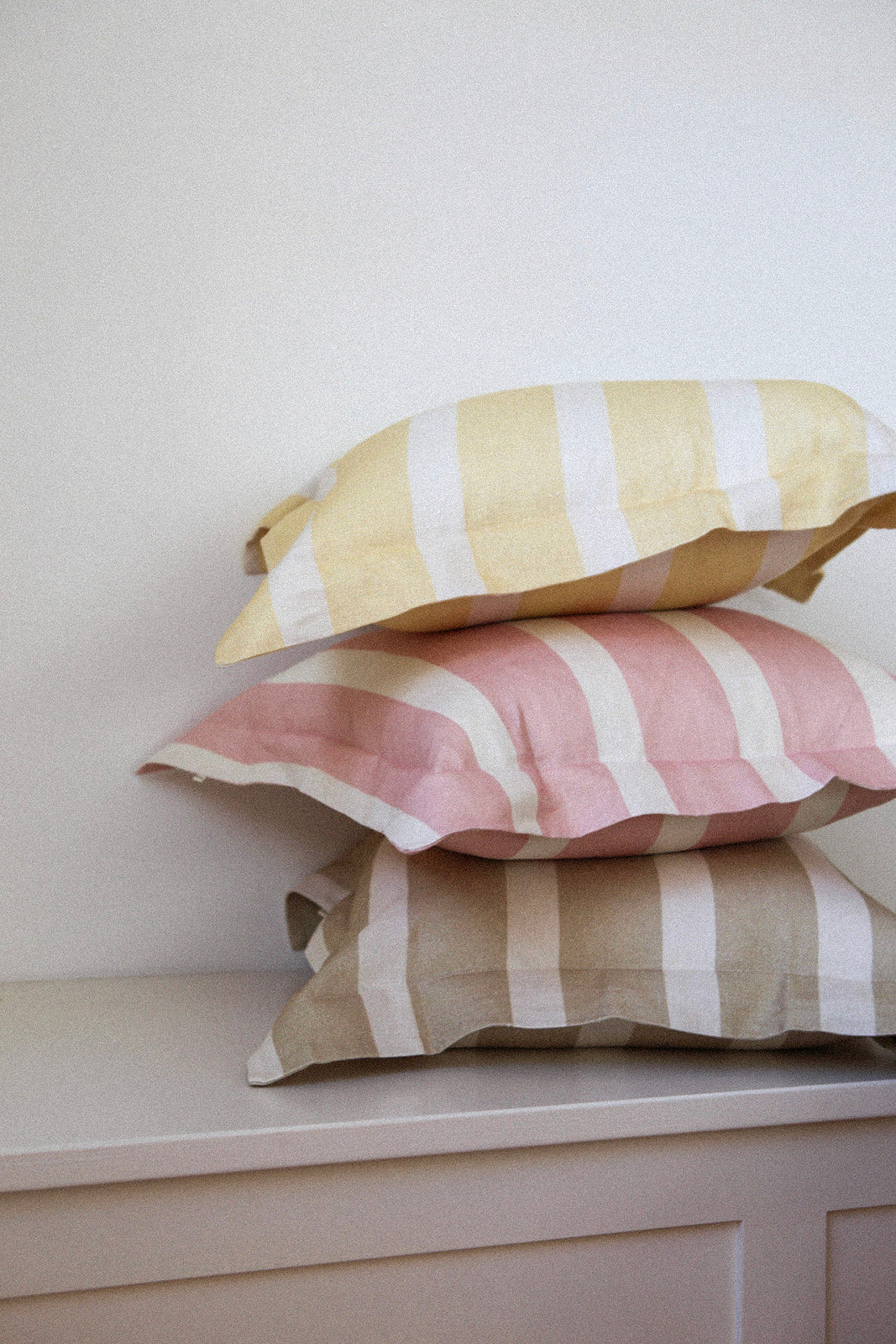 Classic Stripe Cushion — Lemon