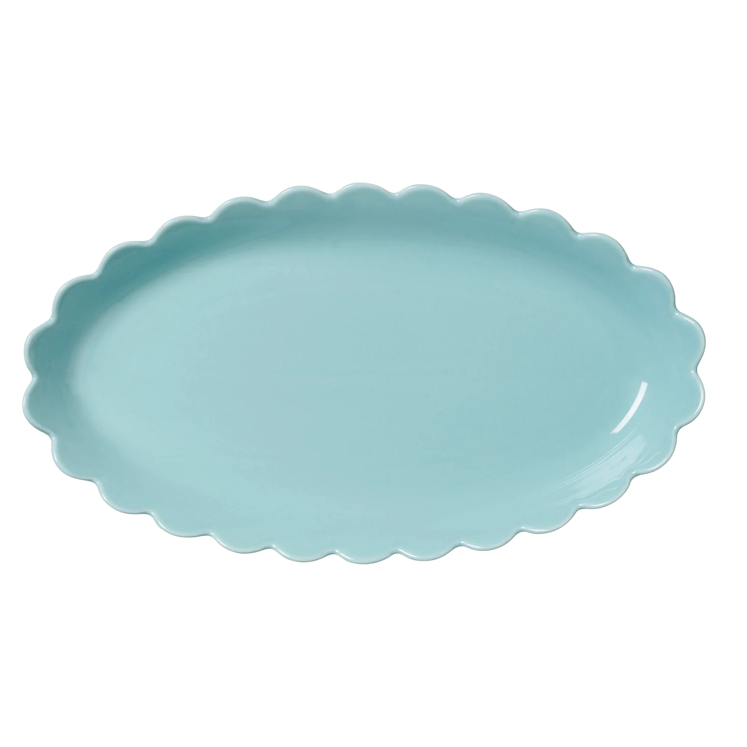 Duck Egg Blue Scallop Platter