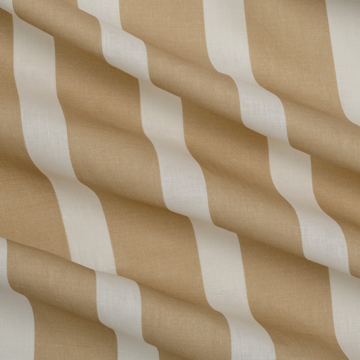 Classic Stripe Fabric in Biscuit — 100% Linen