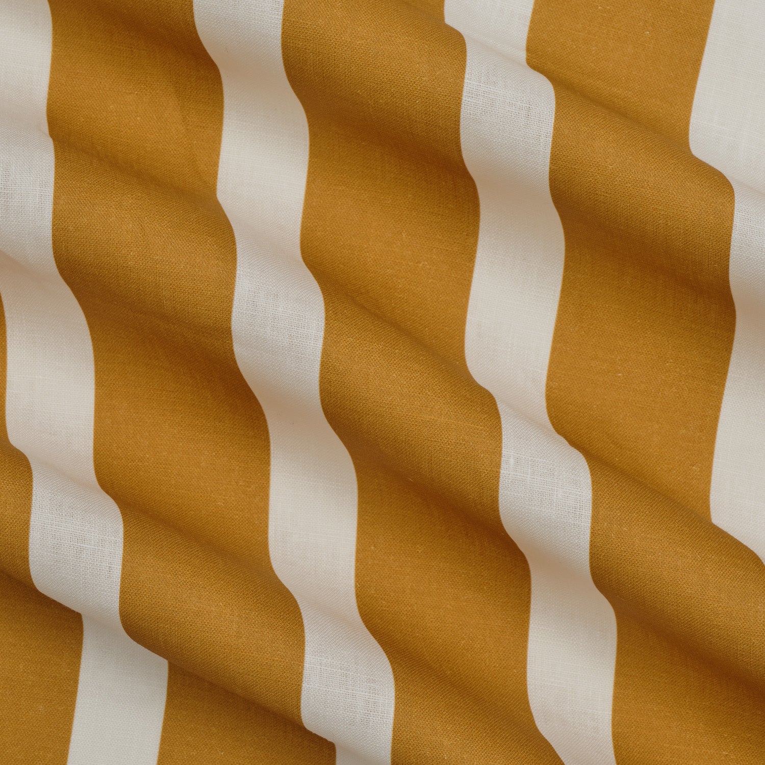 Classic Stripe Fabric in Mustard — 100% Linen