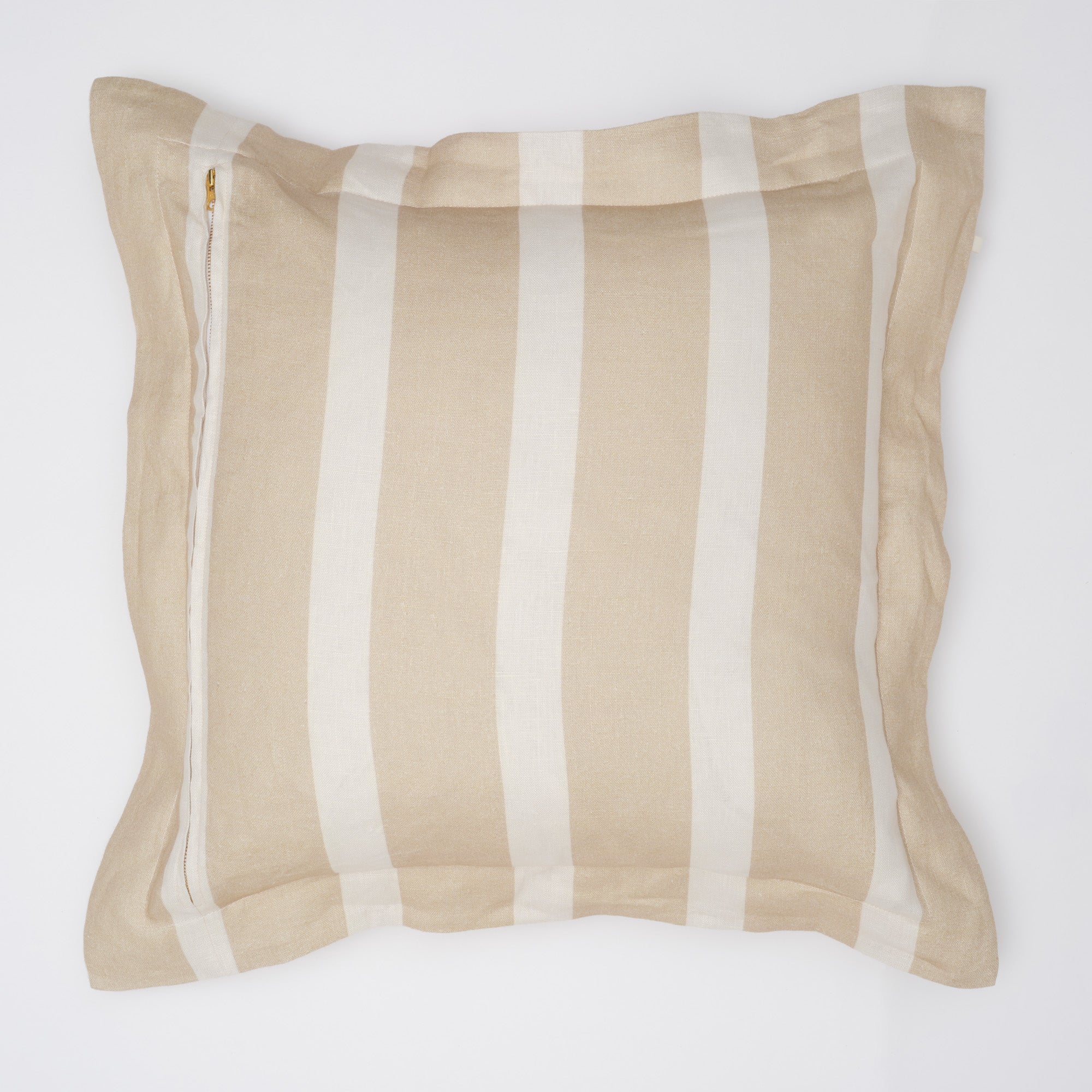 Classic Stripe Cushion — Biscuit