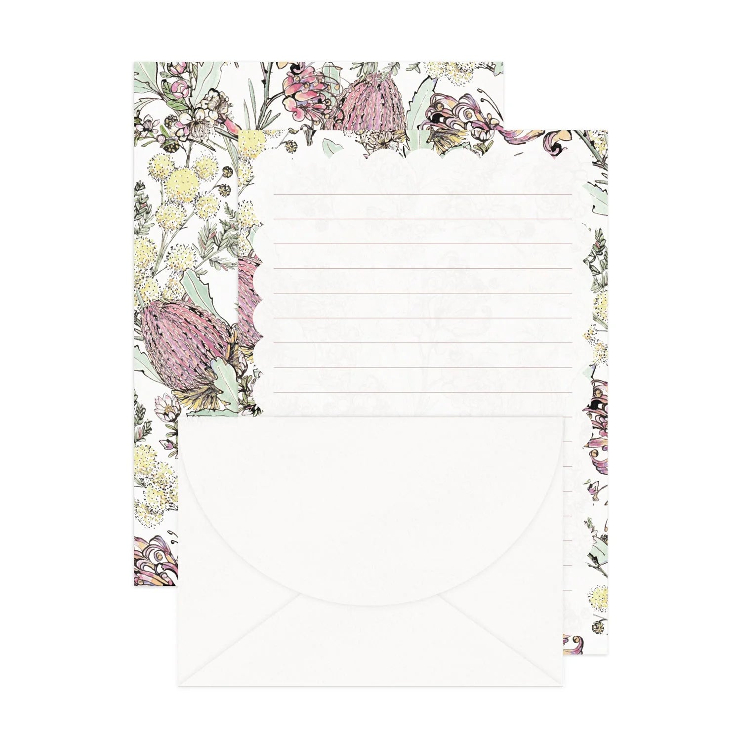 Native Floral Lined Letter Writing Stationery Set