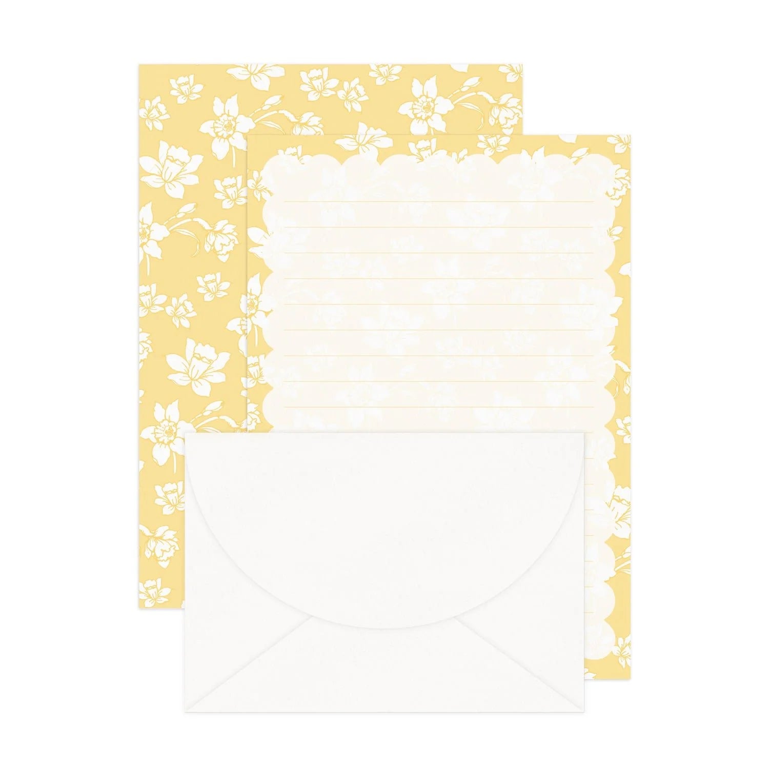 Yellow Daffodils Lined Letter Writing Stationery Set