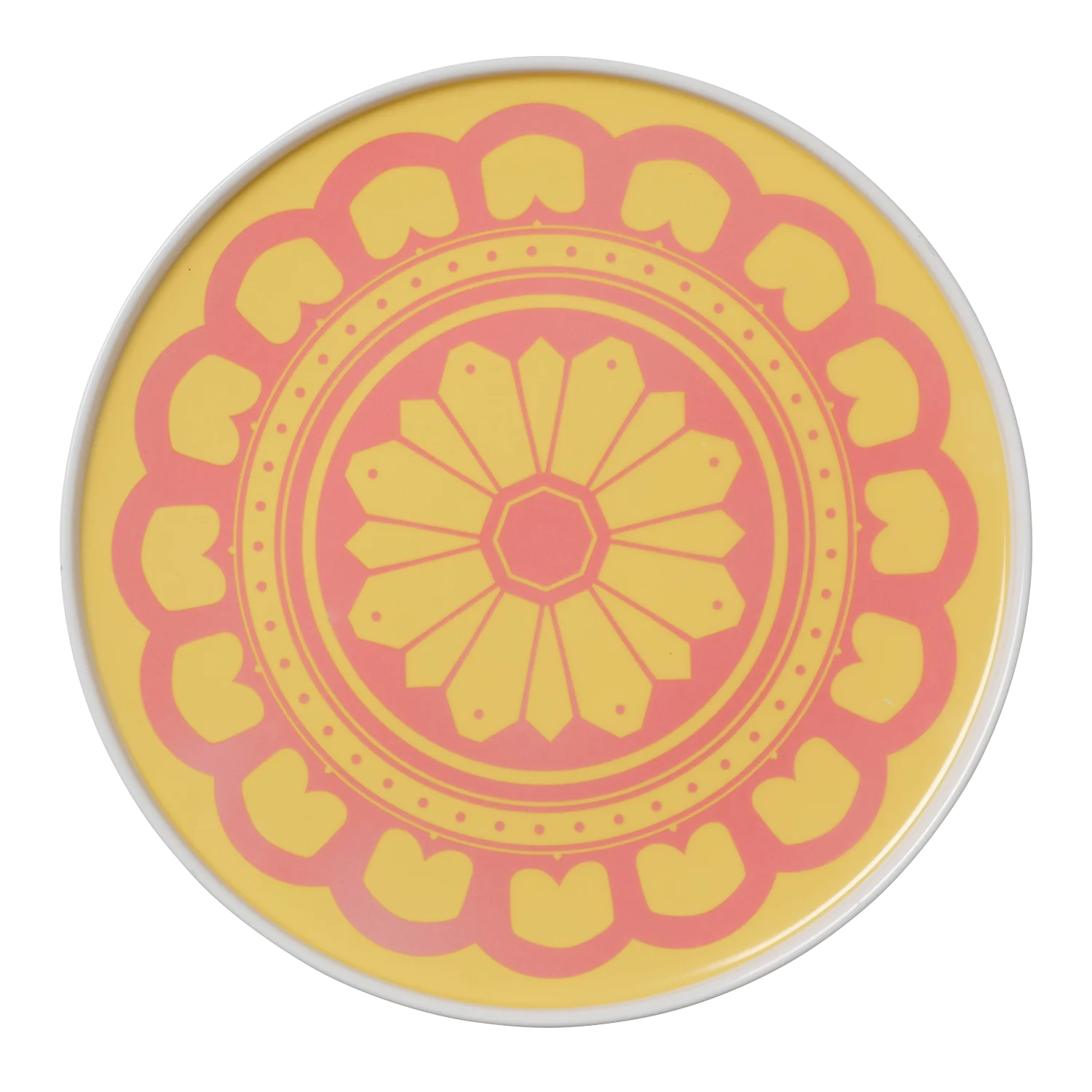 Yellow & Pink Flower Plate