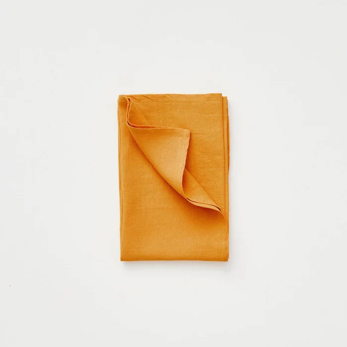IN BED 100% Linen Tea Towel in Marigold
