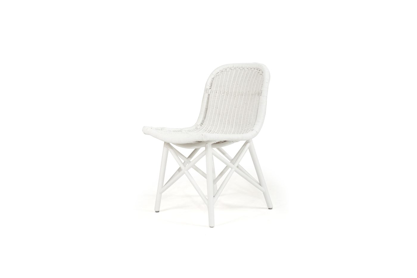 Rattan Dining Chair — White